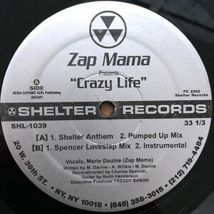 【HOUSE/DEEP/VOCAL】Zap Mama / Crazy Life ■ Shelter Records / SHL-1039