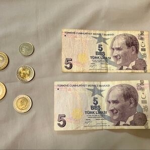 トルコ 旧紙幣と硬貨 7枚セット まとめ売り