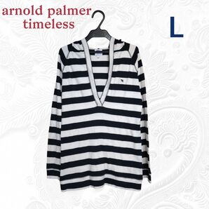 arnold palmer timeless ストライプパーカー L ボーダー 長袖 ボーダー柄 カットソー M