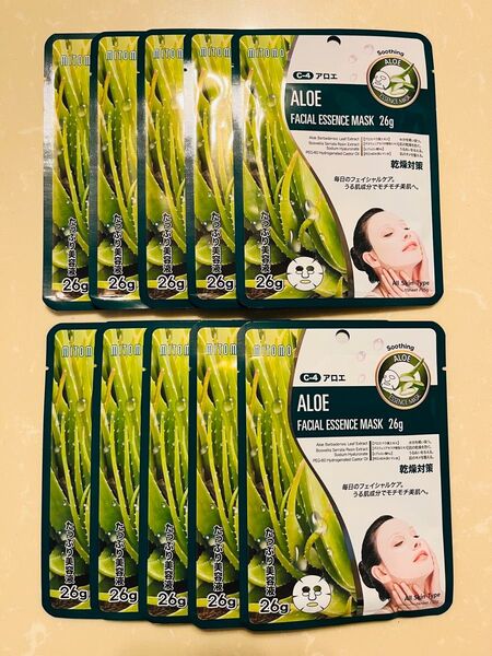 美友ミトモ ナチュラル512フェイシャルエッセンスマスク AL アロエ 乾燥対策 26g×10回分 シートマスク パック