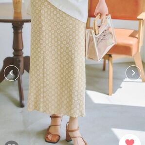 titivare sizeS フラワー ジャガード レース スカート ベージュ