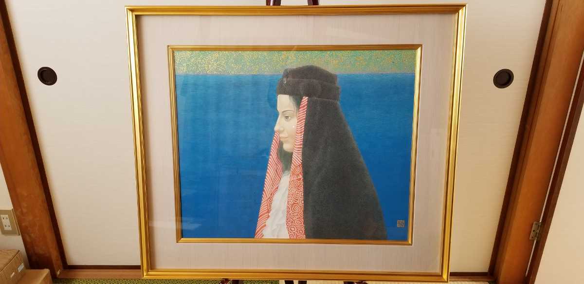 una mujer portuguesa, tamaño 12, por Kiyohisa Kumahara, Miembro de la Academia de Arte de Japón. Nacido en 1951 en la prefectura de Saga. Graduado de la Universidad de las Artes de Aichi. Tamaño del marco: 69, 5 cm de altura, 80 cm de ancho. ¡¡¡No te lo pierdas!!!, Cuadro, pintura japonesa, persona, Bodhisattva