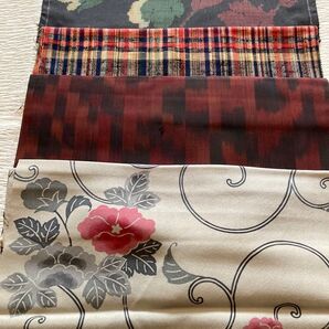 古布 ハギレ4枚セット 素材とサイズは色々 材料として想定ください