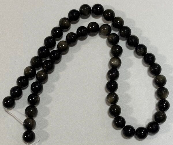 ゴールドオブシディアン 8mm 天然石 連材 ブレスレット ネックレス DIYに◎