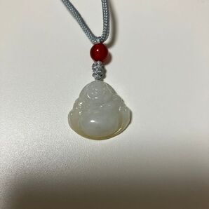 翡翠 布袋様 ネックレス ペンダント ホワイト