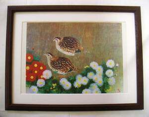 Art hand Auction ◆Toshio Matsuo Deepening Autumn Art Print avec cadre - Acheter maintenant◆, Peinture, Peinture japonaise, Fleurs et oiseaux, Faune