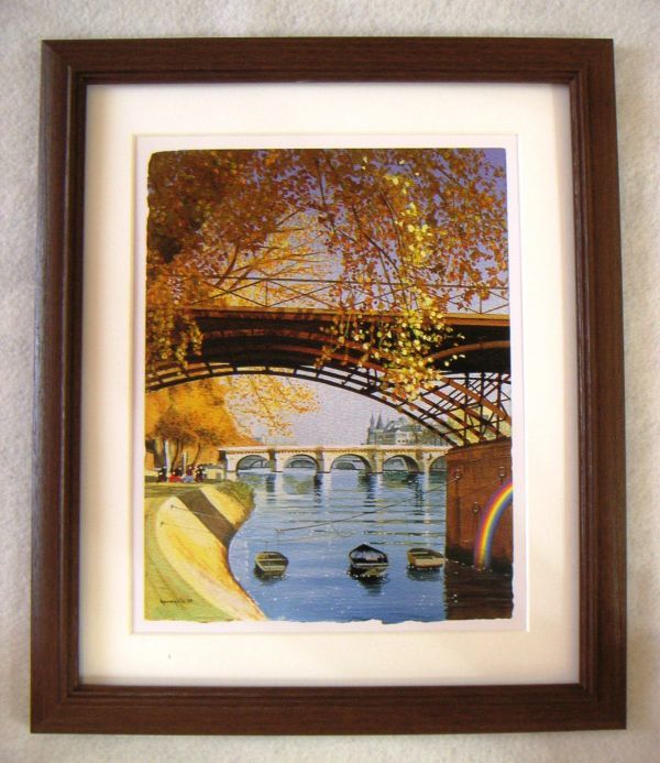 Hiro Yamagata / Autumn Pont des Arts / Offset / Wooden frame included / Buy it now, Artwork, Painting, others