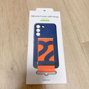 Samsung GALAXY S22 シリコンカバー ストラップ付き ネイビー 純正品
