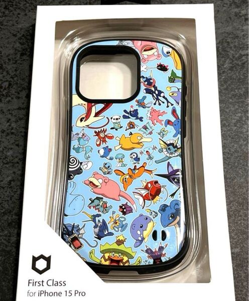 ポケットモンスター/ポケモン iFace First Class iPhone 15 Pro 専用 (PK総柄/ライトブルー