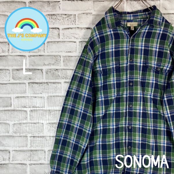 USA古着SONOMAチェック ネルシャツ Lサイズ