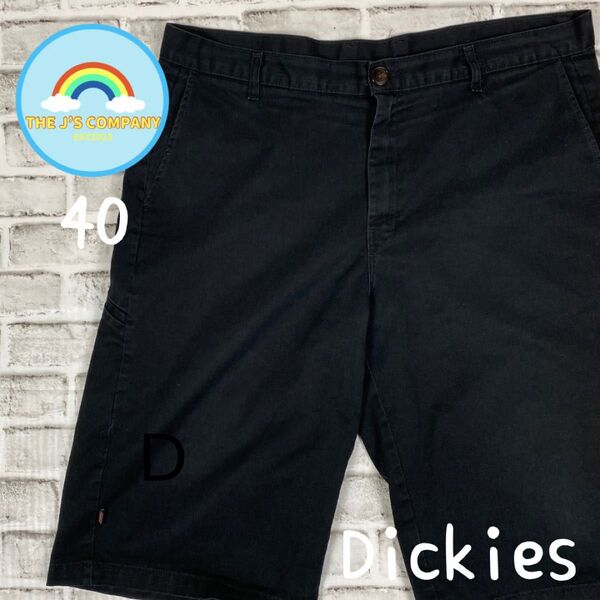 USA古着Dickiesビッグサイズ ハーフパンツ40インチ ショートパンツ ブラック