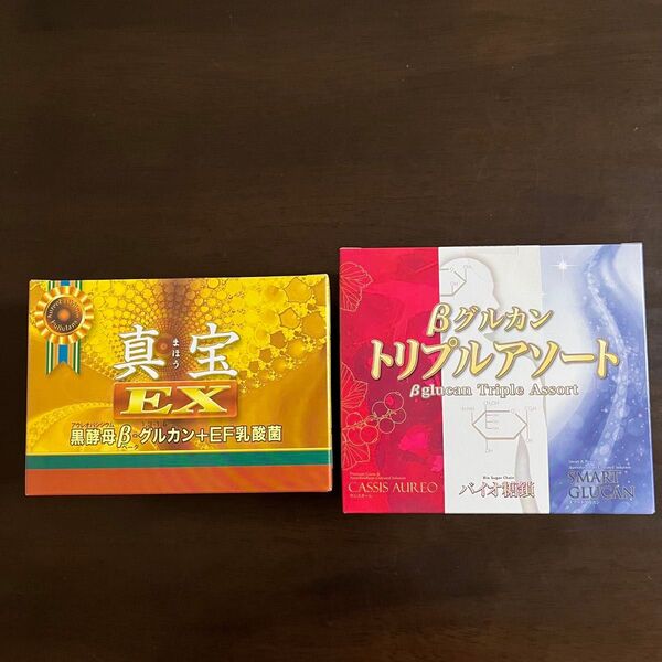 アウレオ 真宝EX1箱(30袋) βグルカントリプルアソート1箱(カシスオーレ×10袋/バイオ糖鎖10袋/スマートグルカン10袋)