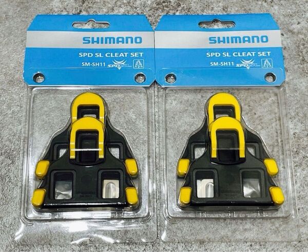 【新品・未使用】シマノ SM-SH11 SPD-SL クリートセット 黄色 2個セット