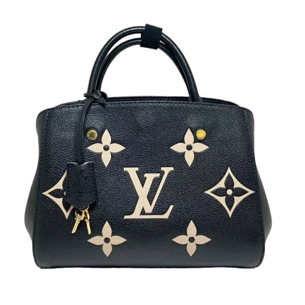 LOUIS VUITTON ハンドバッグ ルイヴィトン バッグ レザー モンテーニュBB アンプラント バイカラー ブラック