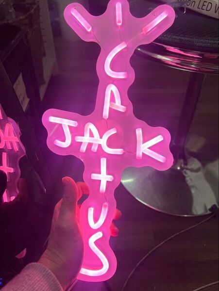 travis scott LED ネオンサイン CactusJack ピンク トラビススコット ロゴ 看板 インテリア