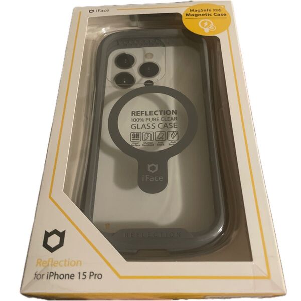 iPhone 15 Pro iFace Reflection Magnetic 強化ガラスクリアケース 41-962015(グレー