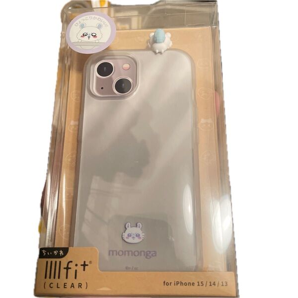 iPhone 15/14/13 IIIIfit Clear ちいかわ フレーム ケース CK-28D(モモンガ)