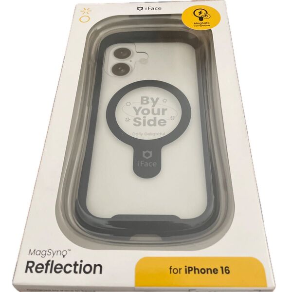 Hamee iPhone 16用 MagSynq強化ガラスクリアケース iFace Reflection (ブラック)
