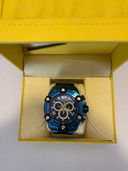 定価44万円!超美品 インビクタ INVICTA 27744 クロノグラフ 時計 クオーツ ブルー リザーブ グランドオクターン