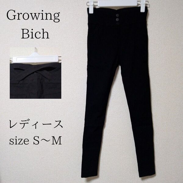 Growing Bich グローイングビッチ ストレッチ レギンスパンツ レギパン スキニー 黒 ブラック S M ボトムス