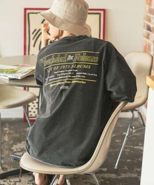 ニコアンドniko andヴィンテージミニ裏毛TシャツLチャコール Tシャツ 半袖