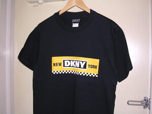 90s USA製 ダナキャラン DKNY Tシャツ S 黒 vintage old デカロゴ