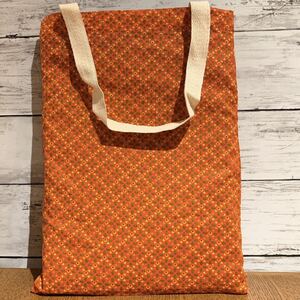 新品*トートバッグ 綿 ミニトートバッグ*エコバッグ*oLi*オレンジ ノート入れ 書類 買い物 CR_N1②