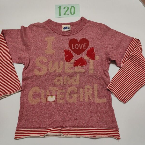 長袖Tシャツ120トップス カットソー子供服女の子キッズガールズ