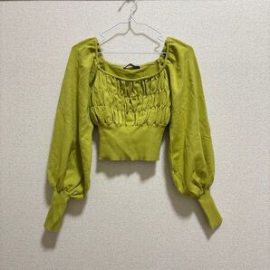 【EMODA】シャーリングデザイン ニットトップス