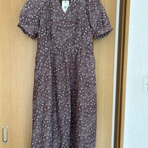 ワンピース 総柄ブラウン系