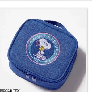PEANUTS 75周年アートの刺しゅうが可愛い ミラー内蔵ポーチ