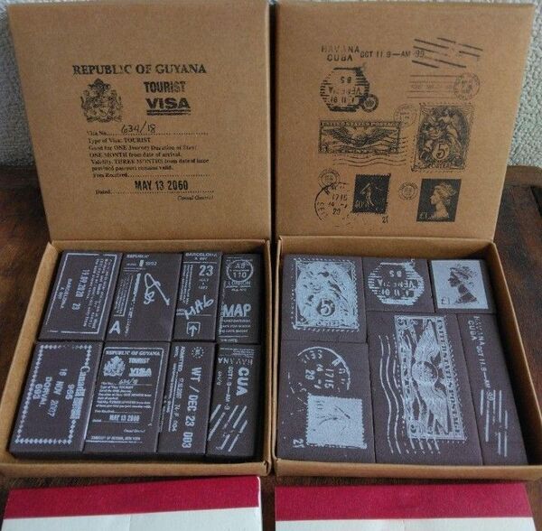 お得! 新品 スタンプ 英文 伝票 6個セット + チケット 切符 8個 セット