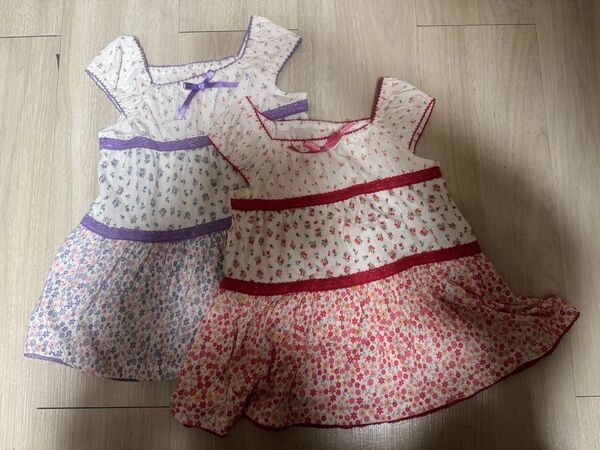 花柄ワンピース 2着セット 女の子