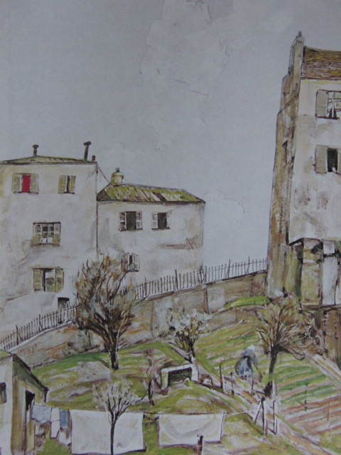 Tsuguharu Foujita, [Pievre], Aus einer seltenen limitierten Sammlung von Kunstwerken zum Einrahmen, Schönheitsprodukte, Neuer Rahmen inklusive, Japanischer Maler, Porto inklusive, Malerei, Ölgemälde, Natur, Landschaftsmalerei