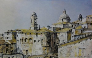 Art hand Auction Tsuguharu Fujita, [Assisi (Italy)], From a rare limited edition art book for framing, Beauty products, Brand new with frame, Japanese painter, postage included, painting, oil painting, Nature, Landscape painting