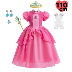 ピーチ姫 なりきり ワンピース アクセサリー コスチューム コスプレ 子供 仮装 女の子 ハロウィン