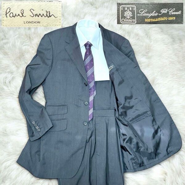 美品 Lサイズ Paul Smith LONDON × CERRUTI セットアップ チャコールグレー