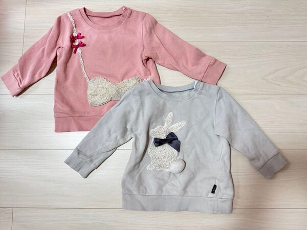 トレーナー 2枚セット トップス カットソー セット 長袖 女の子