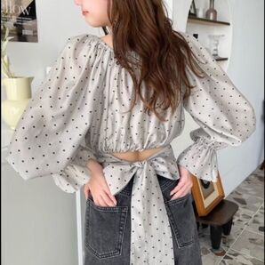 【新品】2wayガーリーシャツ グレー M