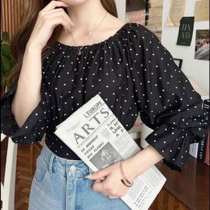 【新品】2wayガーリーシャツ ブラック M