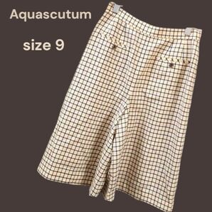 Aquascutum チェック柄 キュロット サイズ9 日本製 クリーニング済