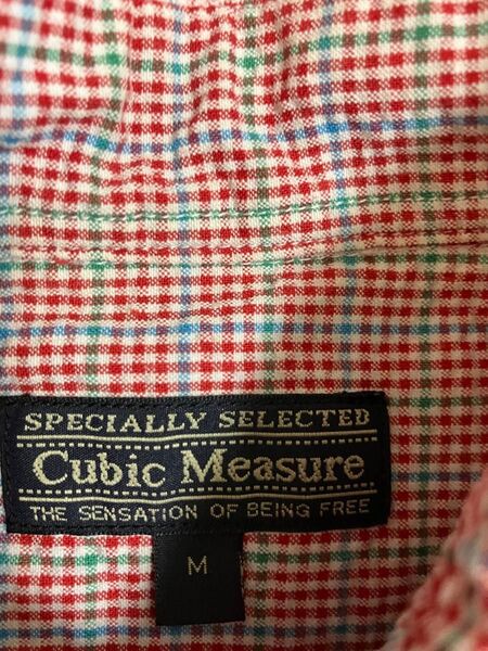 Cubic measure キュービックメジャー メンズ コットン 半袖 シャツ ボタンダウン チェック 胸ポケット