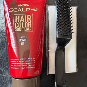 ANGFA SCALP-D ヘアカラートリートメント ディープブラウン 201 コーム付き