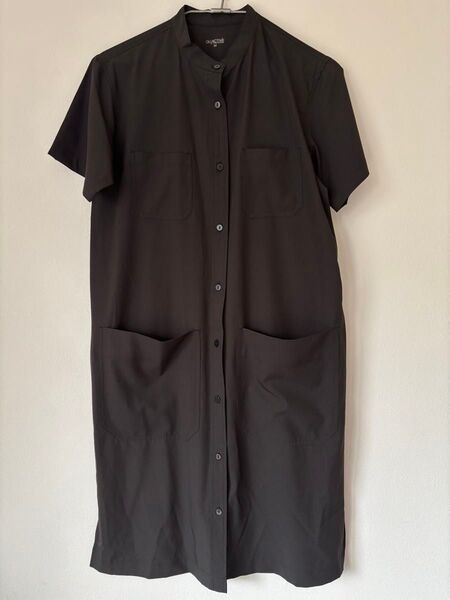 新品GU ACTIVEロングワンピース半袖black黒 M# MHL シャツワンピース