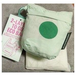 STARBUCKS☆2層式TOGO ECOバッグ&カードケースミント ◯ミント