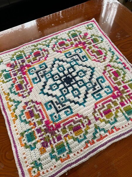 マルチカバー マット フラワー 蝶々 ハンドメイド