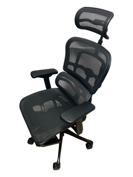 【美品】エルゴヒューマンプロ ブラックエディション オットマン付き