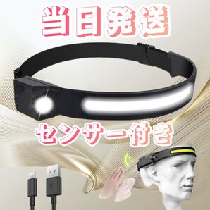 ヘッドライト ヘッドランプ ランプ ライト USB IPX4防水 350ルーメン高輝度 サイズ調節可能 LED アウトドア 高輝度