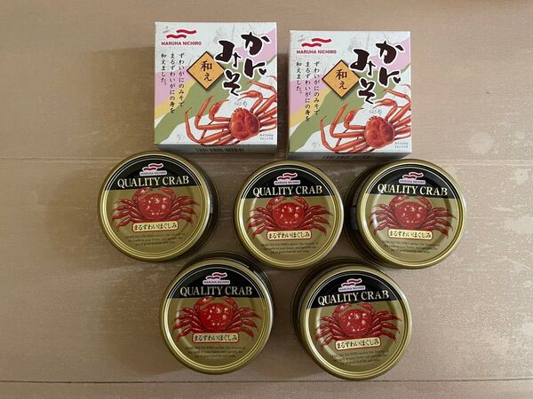 マルハニチロ まるずわいほぐしみ5缶 かにみそ和え2缶 詰合せ