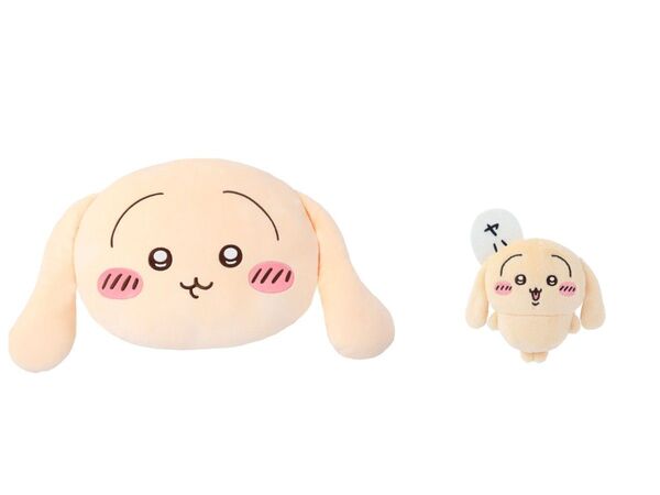 ちいかわ うさぎだらけくじ クッション ぬいぐるみバッジ 2点セット 垂れ耳